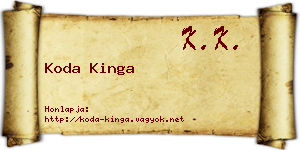 Koda Kinga névjegykártya